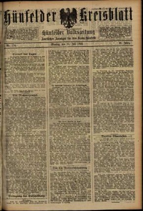Ausgabe vom Montag, den 31. Juli 1922.