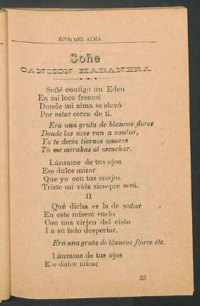 Soñe : Canción Habanera