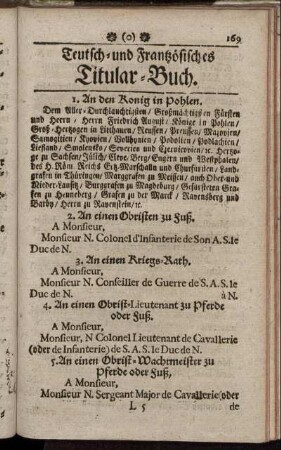 Teutsch- und Französisches Titular-Buch.