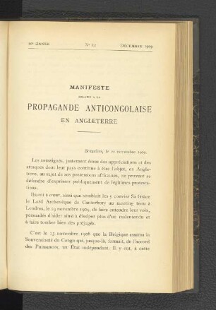 No 12, Décembre 1909