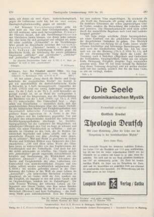 479-480 [Rezension] Althaus, Paul, Der Friedhof unserer Väter. Ein Gang durch d. Sterbe- u. Ewigkeitslieder d. evang. Kirche. 3. Aufl