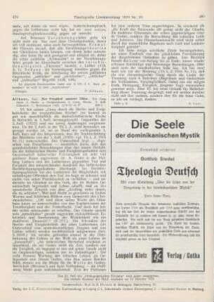 479-480 [Rezension] Althaus, Paul, Der Friedhof unserer Väter. Ein Gang durch d. Sterbe- u. Ewigkeitslieder d. evang. Kirche. 3. Aufl