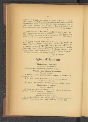 Légion d'Honneur.