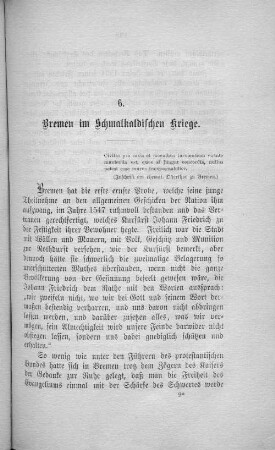 6. Bremen im Schmalkaldischen Kriege.