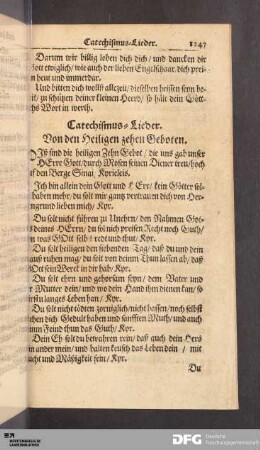 Catechismus-Lieder. Von den Heiligen zehen Geboten
