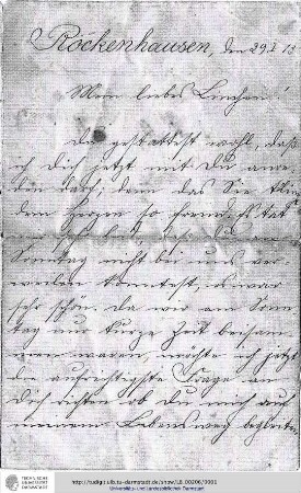 Einzelbrief von Harz, Joseph an n., Lieschen