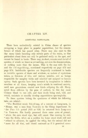Chapter XIV. Additional particulars