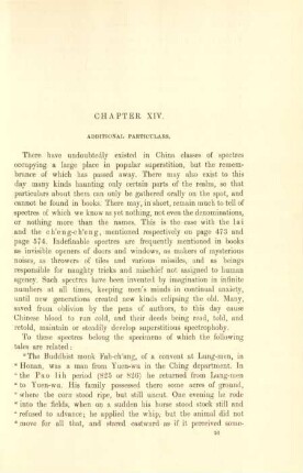 Chapter XIV. Additional particulars