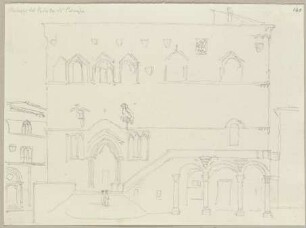 Gegen den Dom zugewendete Seite des Palazzo dei Priori zu Perugia