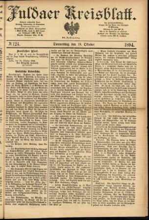 Ausgabe vom Donnerstag, den 18. Oktober 1894.