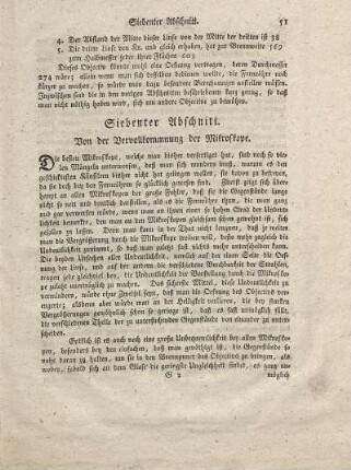 Siebenter Abschnitt. Von der Vervollkommnung der Mikroskope.