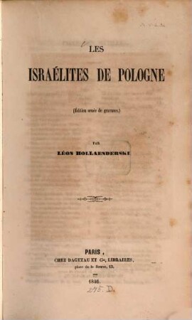 Les Israélites de Pologne