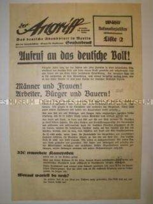 Sonderdruck des "Angriff" zur Reichstagswahl am 31. Juli 1932