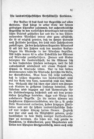 Die landwirtschaftlichen Verhältnisse Serbiens.