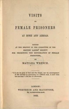 Visits to female prisoners at home and abroad