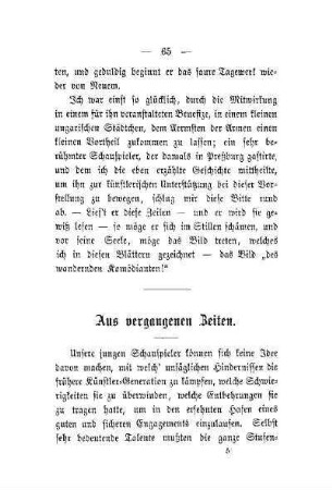 Aus vergangenen Zeiten