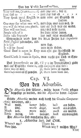 Cap. VI.: Von den Adverbiis.