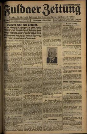 Erste Ausgabe vom Donnerstag, den 03. November 1932.