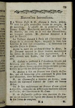 Nouvelles Inventions.