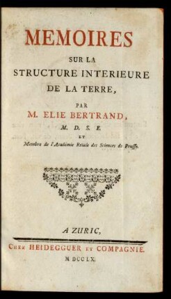 Memoires Sur La Structure Interieure De La Terre