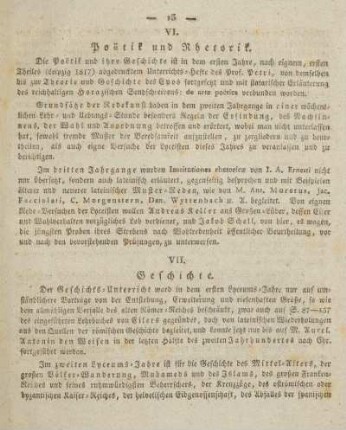 VI. Poëtik und Rhetorik.