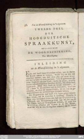 Inleiding tot de Woordschikking in 't algemeen.