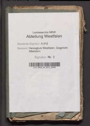Testament Joh. Adolph Bischopink, Attendorn