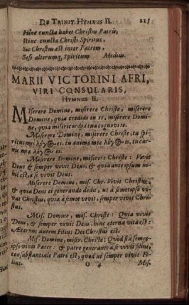 Marii Victorini Afri, Viri Consularis. Hymnus II.