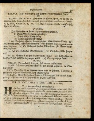 Fer. III. Nat. Christl. Epist. Ebr. I. 1. seqq.