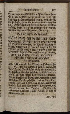 Das neunzehende Capitel. Gott stellet den bußfertigen Menschen für sein Gerichte [...] – Das zwantzigste Capitel. Gott bekehret den bußfertigen Sünder [...]