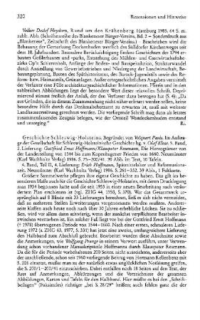 Hoffmann, Gottfried Ernst ; Reumann, Klauspeter :: Die Herzogtümer von der Landesteilung von 1544 bis zum Kopenhagener Frieden von 1660; (Geschichte Schleswig-Holsteins, 5, 2) : Neumünster, Wachholtz, 1986