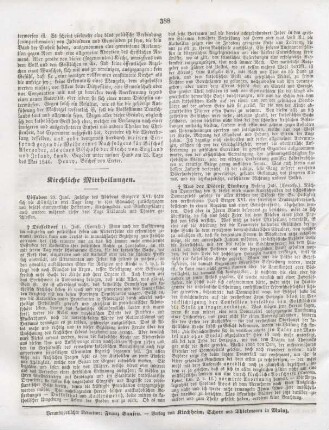 388 Kirchliche Mittheilungen