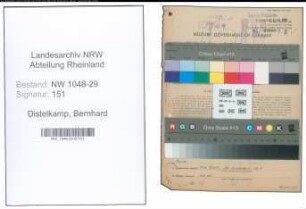 Entnazifizierung Bernhard Distelkamp , geb. 30.04.1900 (Beamter)