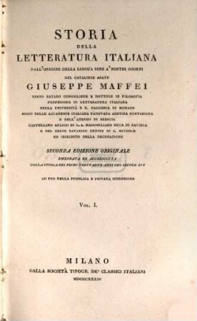 Storia della letteratura italiana dall'origine della lingua sino a'nostri giorni : ad uso della pubblica e privata istruzione, 1