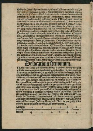 De locatione sermonum.