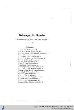 Wohnungen der Docenten.
