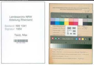 Entnazifizierung Max Tautz , geb. 22.11.1898 (Arbeiter)