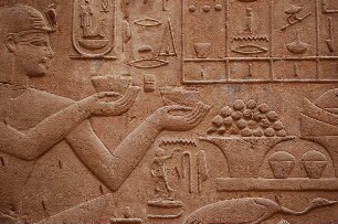 Luxor - Inschriften eines Wandbildes : Luxor-Tempel Wandbild Inschriften, aufgenommen 2006