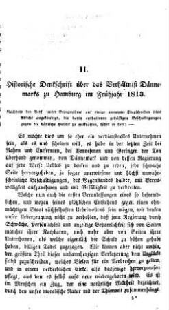 Historische Denkschrift über das Verhältniß Dännemarks zu Hamburg im Frühjahr 1813