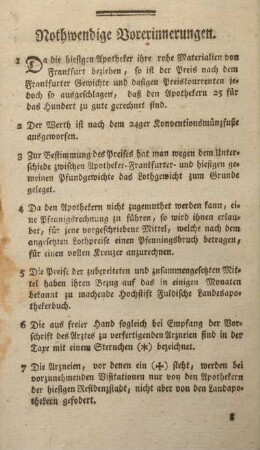 Nothwendige Vorerinnerungen.