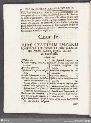 Caput IV. De Iure Statuum Imperii Pontificiae Religionis Et Protestantium Circa Sacra, Quod Inter Se Exercent