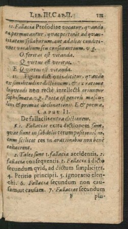 Caput II. De fallaciis extra dictionem.