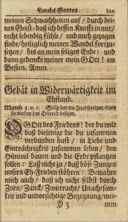 Gebät in Widerwärtigkeit im Ehstand.