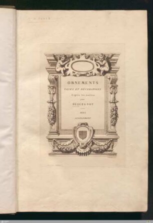 Supplément: [Ornements, vases et décorations d'après les maîtres] Band Supplément