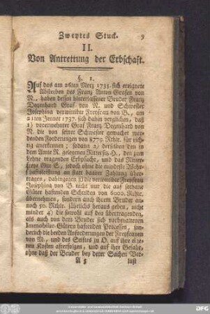 II. Von Antrettung der Erbschaft.