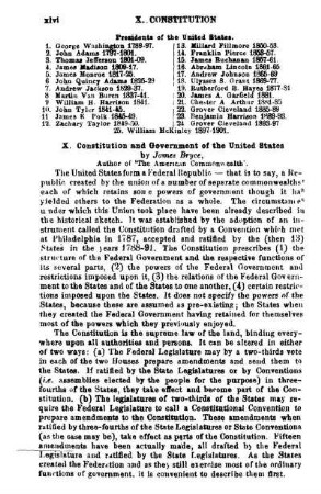 Constitution and Government of the United States, by James Bryce