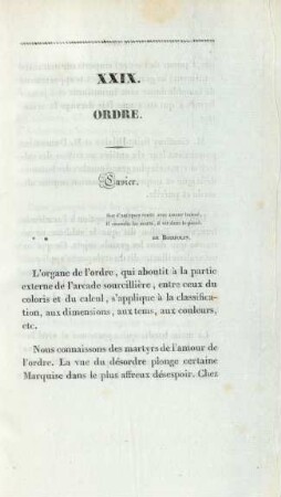 XXIX. Ordre. Cuvier