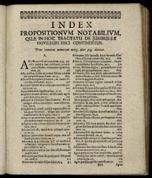 Index Propositionum Notabilium [...]