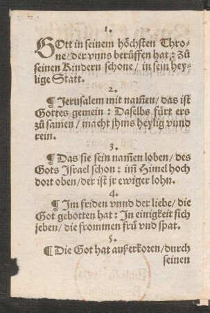 GOtt in seinem höchsten Thro=||ne/ der vnns beruffen hat:
