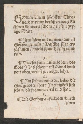 GOtt in seinem höchsten Thro=||ne/ der vnns beruffen hat: